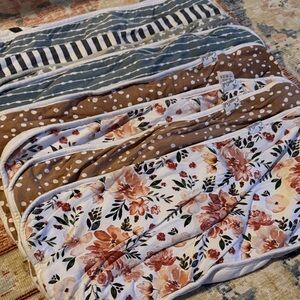 Floral & patterned cooper pearl Baby Burp Cloth Set